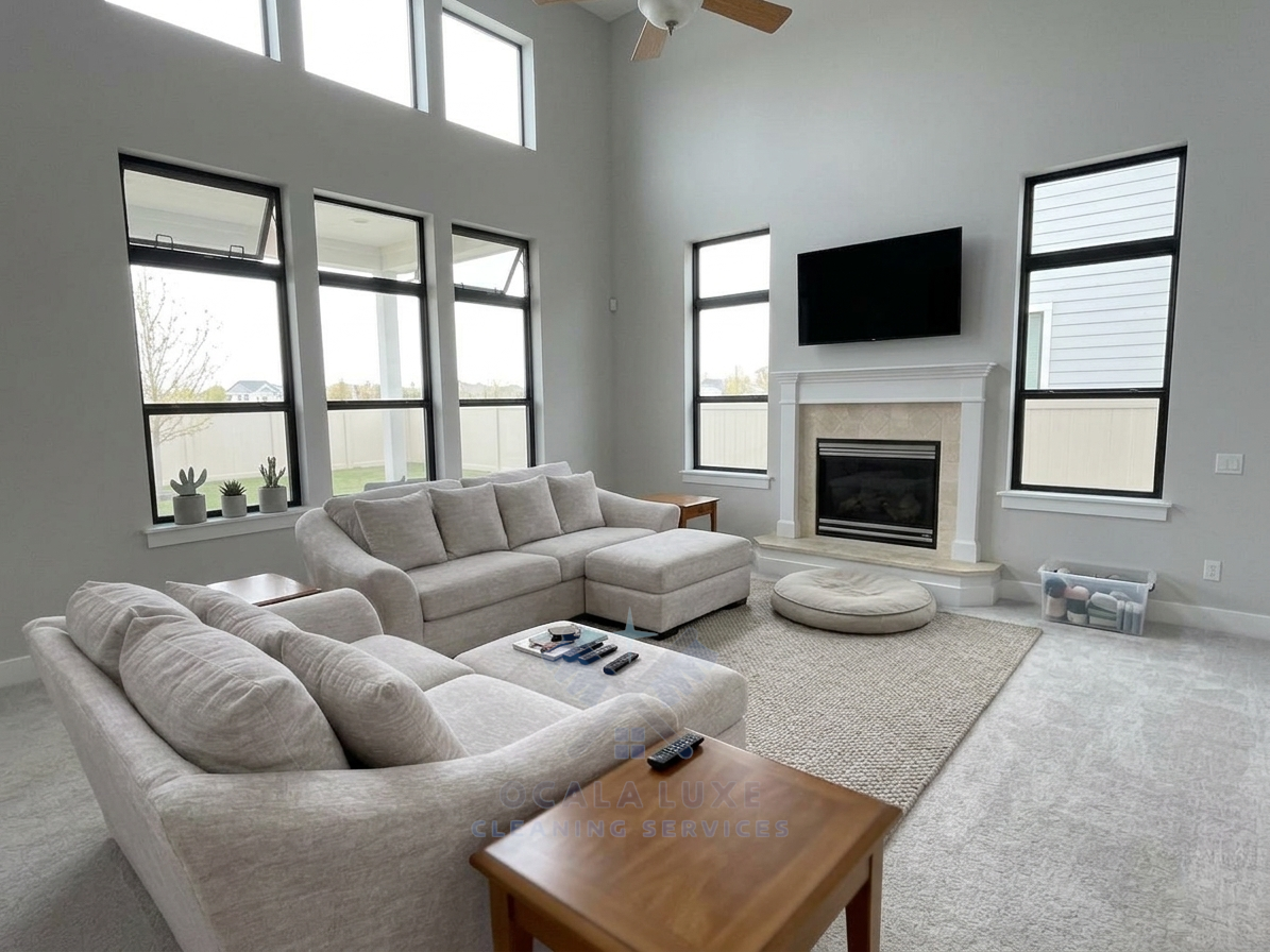 Bright living room after cleaning